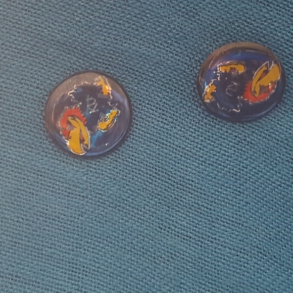 Ku Jayhawk post earrings - Picture 4 of 4